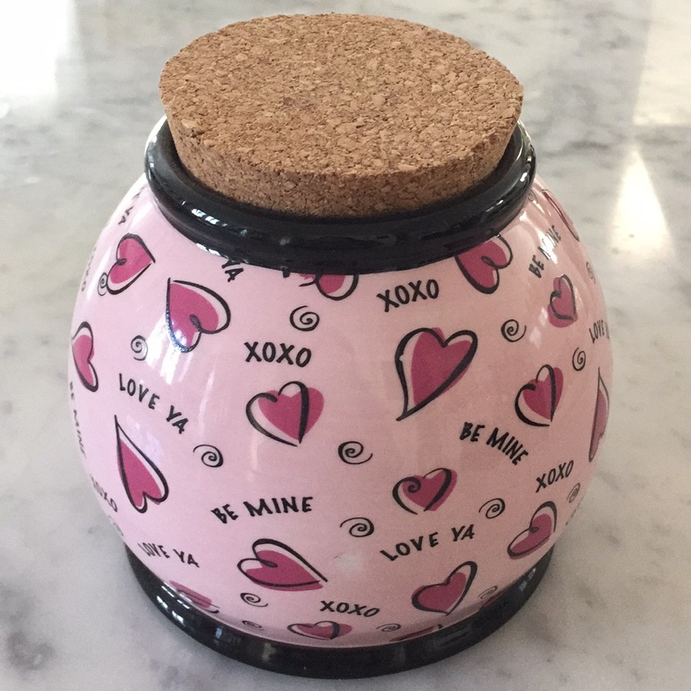 Ganz ceramic money jar with cork lid